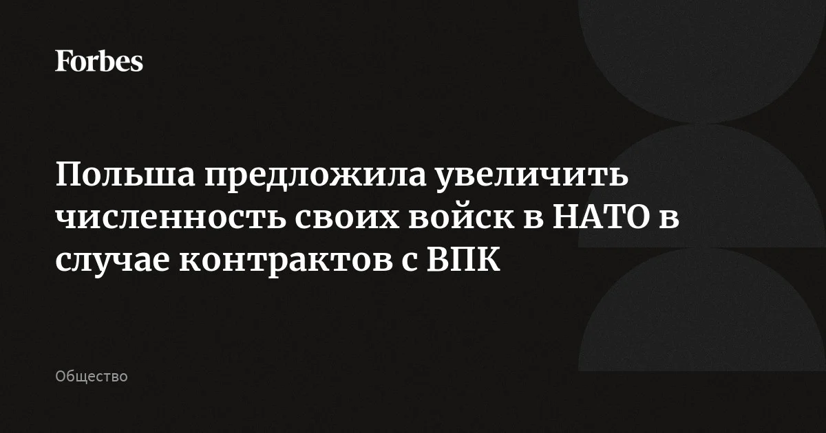 Польша готова отправить больше солдат в НАТО в обмен на контракты для своего ВПК